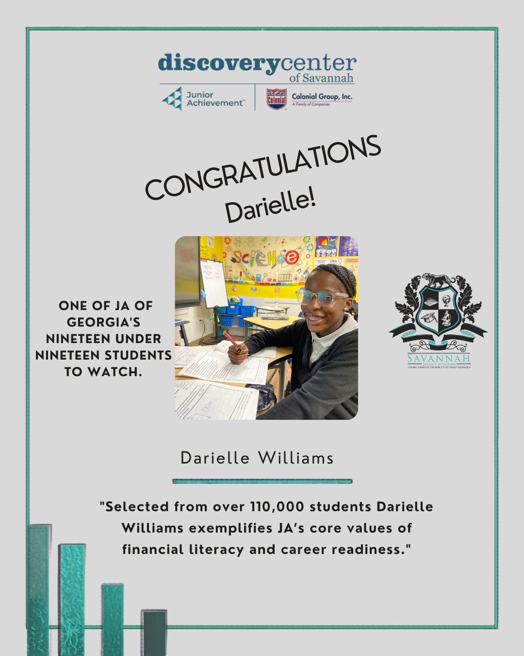 Congratulations to Darielle Williams!