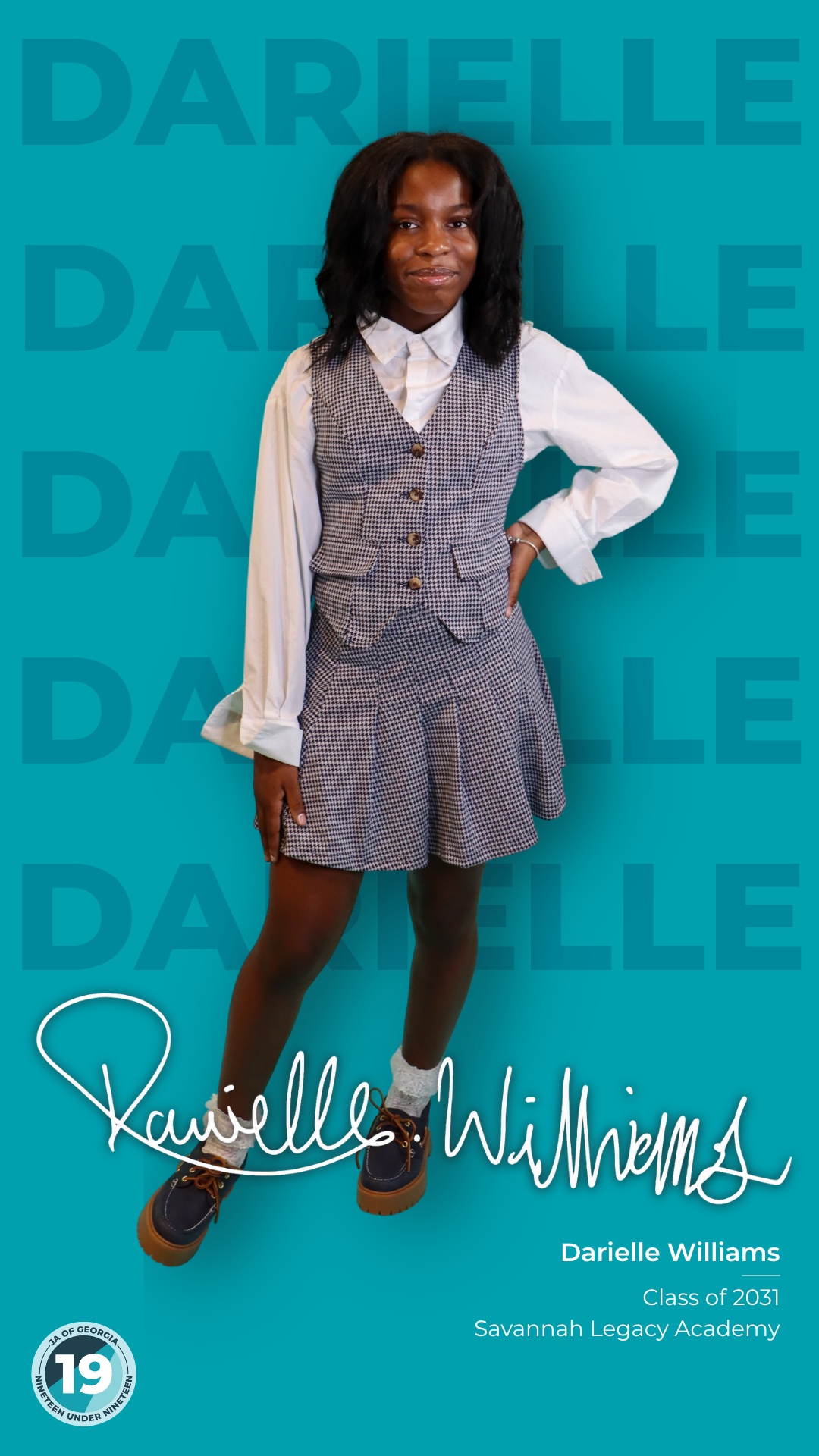 Darielle Williams Named to Junior Achievement of Georgia’s Third Class of Nineteen Under Nineteen: Students to Watch